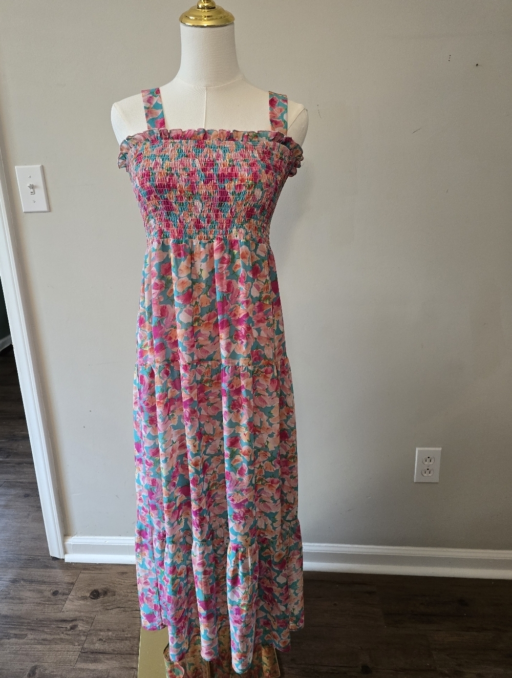 Sam Edelman Pink Smocked Floral Dress